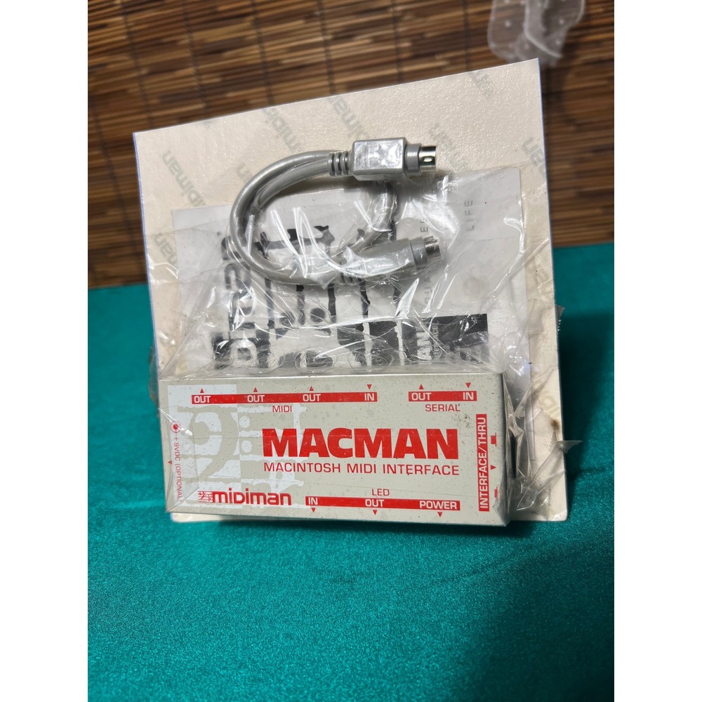 Midiman Macman Macintosh MIDI Interface Vintage Apple Serial Cable Manual